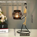 Castiçal Escultura Abstrata Nórdica – Porta-Vela de Metal Artesanal para Decoração Moderna