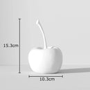 Esculturas Decorativas Frutas Listradas – Maçã e Abacaxi em Resina Minimalista Preto e Branco