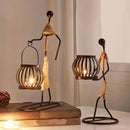 Castiçal Escultura Abstrata Nórdica – Porta-Vela de Metal Artesanal para Decoração Moderna