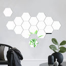 Kit com 12 Espelhos Decorativos Hexagonais – Adesivos Geométricos Removíveis para Parede (DIY)