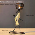 Castiçal Escultura Abstrata Nórdica – Porta-Vela de Metal Artesanal para Decoração Moderna