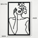 Painel Decorativo Feminino Vazado em Metal – Arte de Parede Moderna para Casa