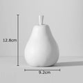 Esculturas Decorativas Frutas Listradas – Maçã e Abacaxi em Resina Minimalista Preto e Branco