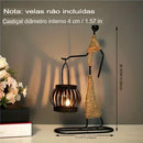 Castiçal Escultura Abstrata Nórdica – Porta-Vela de Metal Artesanal para Decoração Moderna